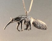 Giant Anteater Charm Anteater Pendant  Anteater Necklace Anteater Jewelry Silver