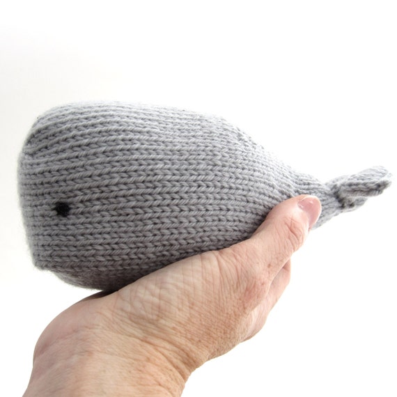 Hand Knitted Cuddly Toy Whale by NattyKnits on Etsy