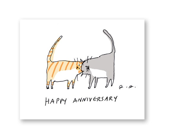 Lovely 99 Anniversary Cat Card