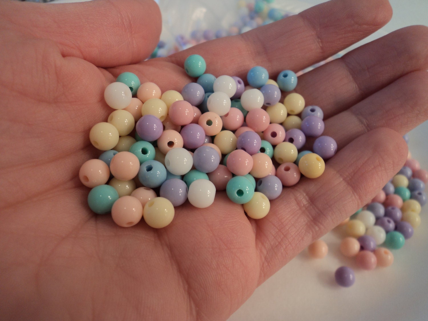 Pastel Bead Mix 5mm 100 beads PA103