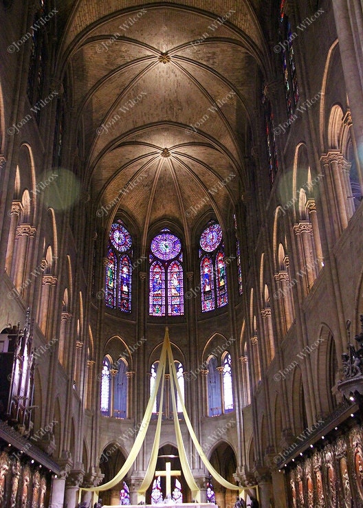 Interior Notre Dame Cathedral Altar Paris France Original