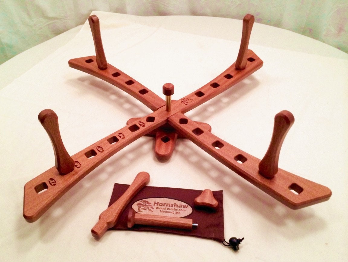 Windmill style Sapele Yarn swift Skein Winder