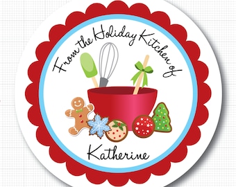 Personalized Christmas Cookies Stickers, Baking Labels or Tags