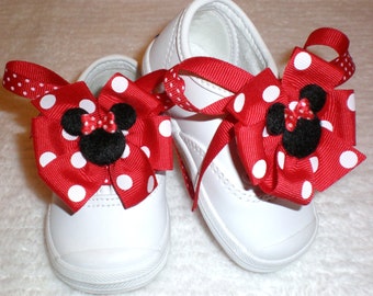 Minnie Mouse Bows and Laces for Shoes by kdstomny6 on Etsy