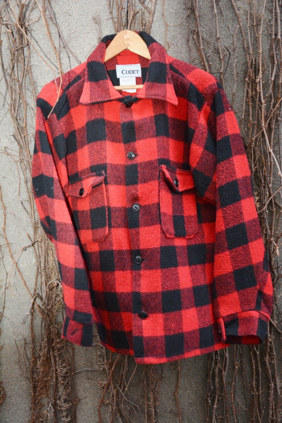 WOOL LUMBERJACK SHIRTRed Black Lumberjack by PetalleCreations