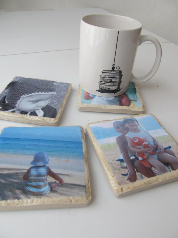 Custom Photo Tile Coasters by DaintyCreations on Etsy