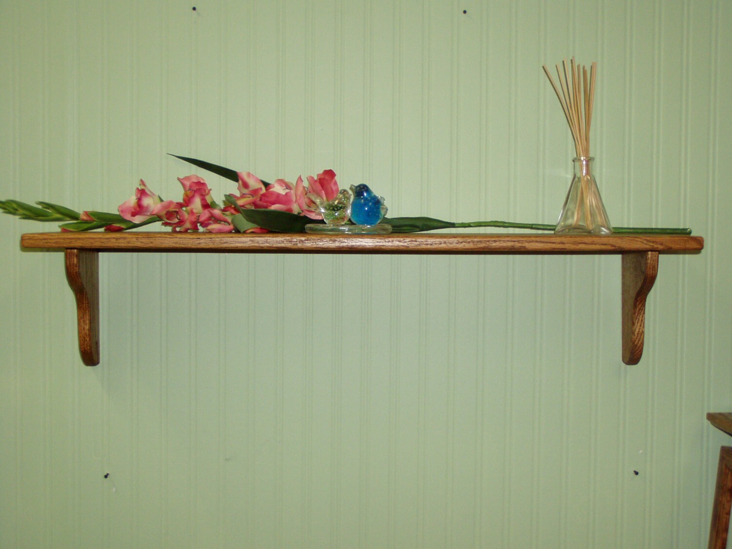 Wood Wall Shelf 36 Oak Bracket Wall Shelf 8 Deep