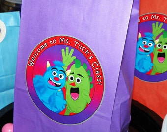 Monster Goody Bags w/Sticker Seals Included. Monster Birthday Party Favor Bags. Monster Loot Bags. Monster Party. Set of 10. Can Customize