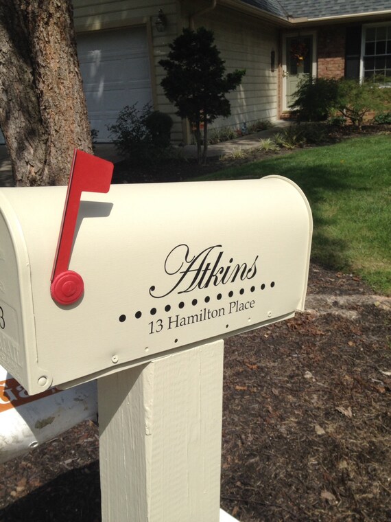 TWO SIDES Stylish Mailbox Address Vinyl Decal by back40life