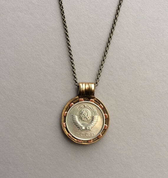 One of a Kind Russian Coin Necklace Medium by jennystapledesigns