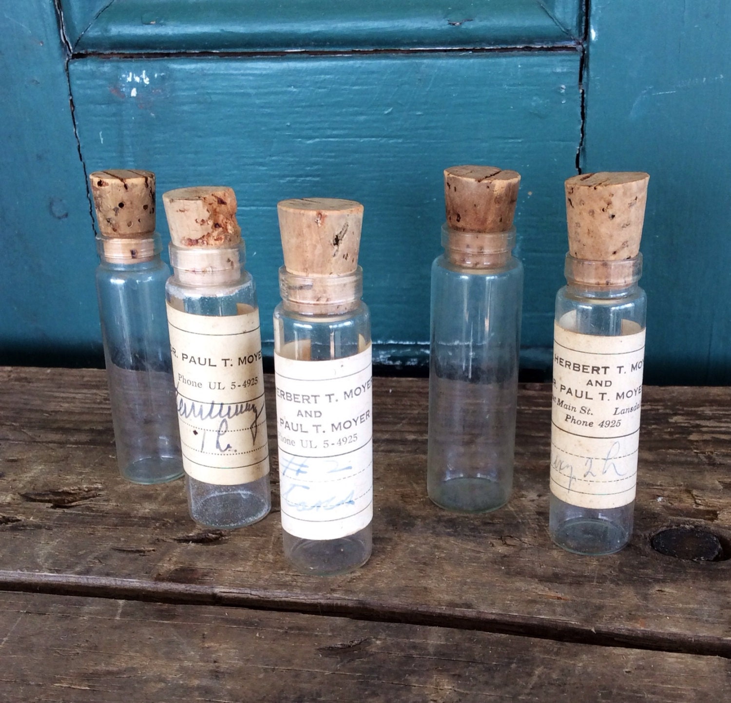 Antique medicine vials apothecary vials glass by FunsizeVintage