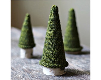 Knitting Pattern - Jack Pine Tree - Knit Christmas Tree -  Holiday Decor - Knitted Tree - Knit Tree Pattern