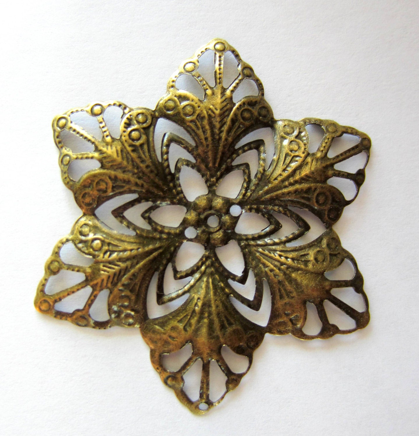 10 Bronze filigree jewelry findings metal by GatheringSplendor