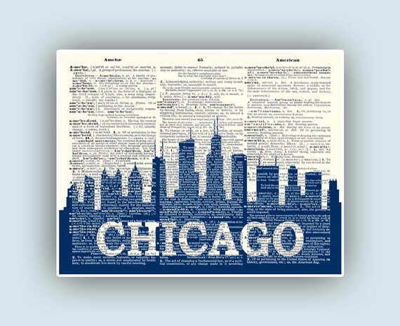 , Chicago print, Personalized City skyline, Wedding gift, Chicago ...