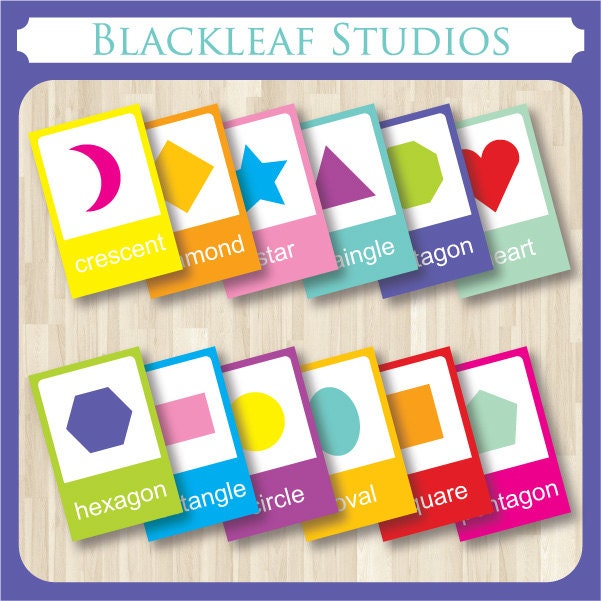 Shapes Basics Flash Cards Printable toddler pre k nursery