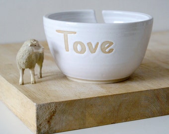 Made To Order - Stoneware little star yarn bowl customised with your own message