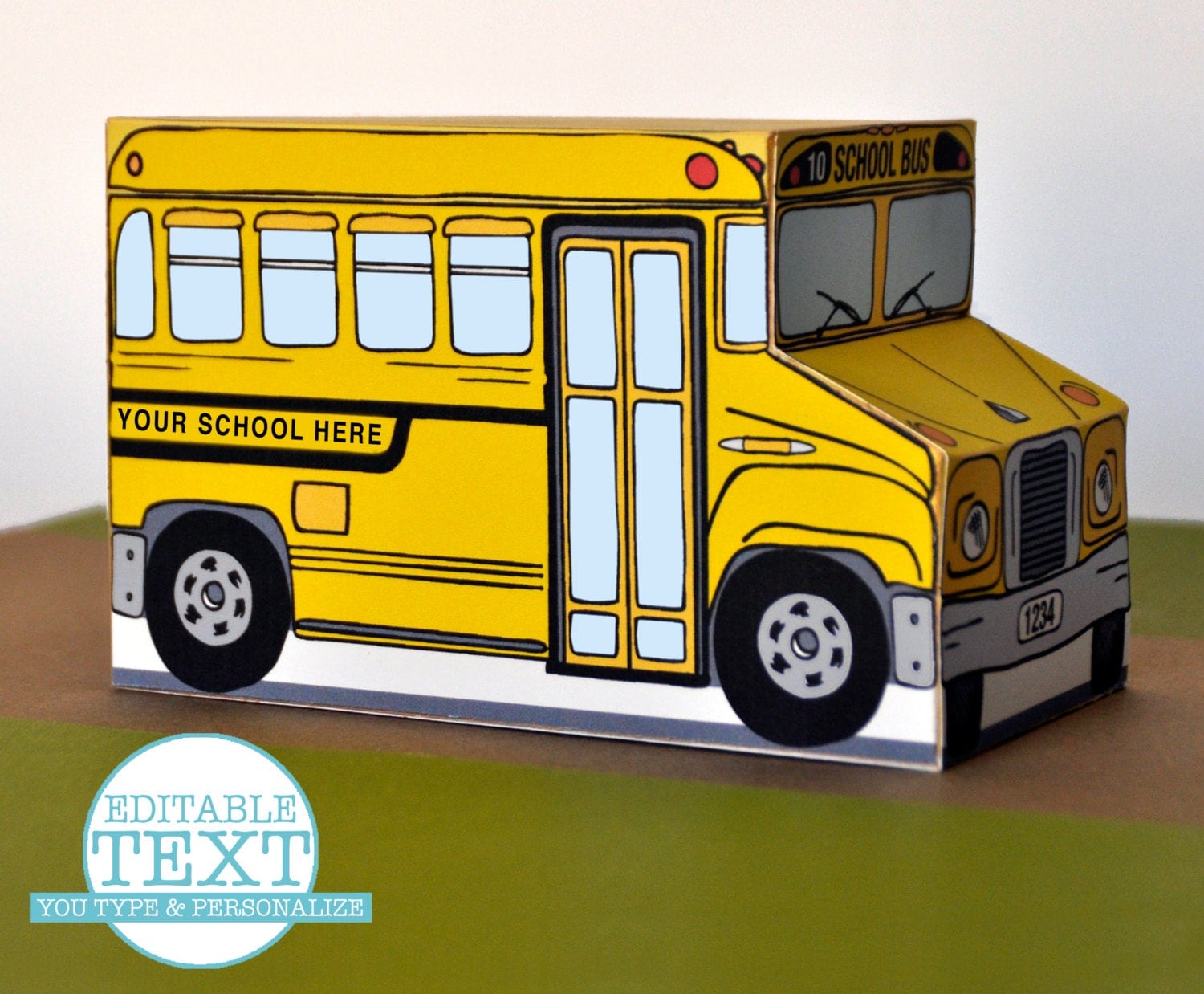 Yellow School Bus Box PERSONALIZE for teacher gifts party