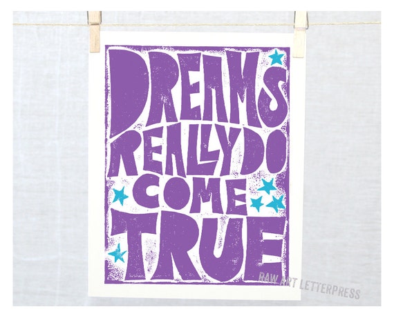 Dreams really do come true, Wall Art, Cubicle Decor, Wedding, Children