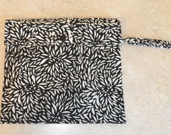 Dual Pocket Wetbag- Black and White Batik