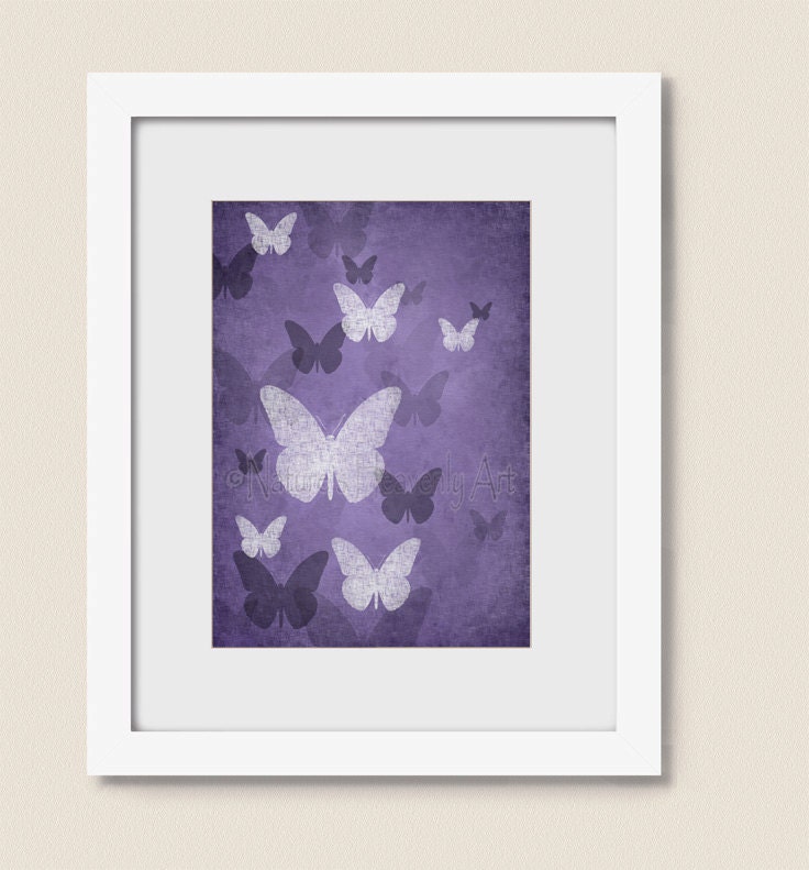 Deep Purple Nursery Wall Art for Girls Room 5 x 7 Bathroom