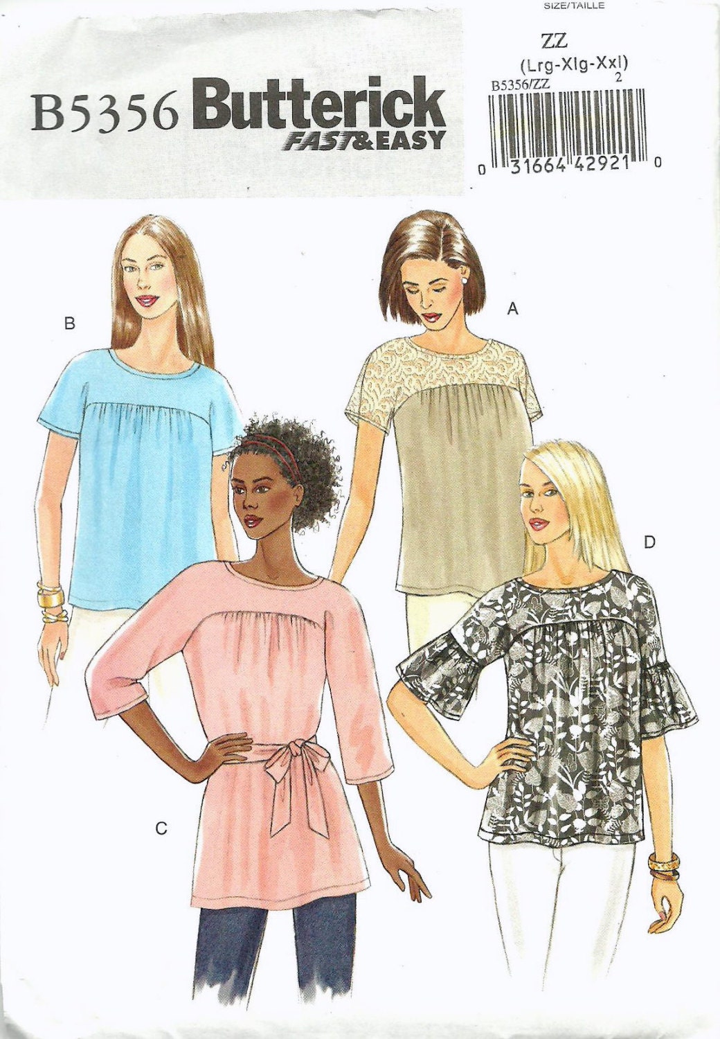 Uncut Sewing Pattern Butterick B5356 5356 Fast and Easy