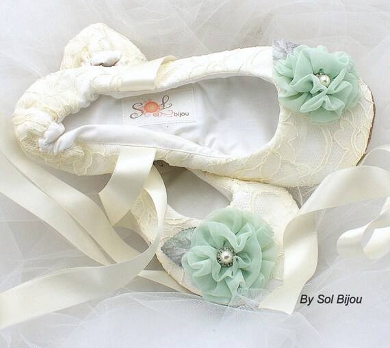 Wedding Flats Ivory Cream Mint Gray Ballet FlatsGarden