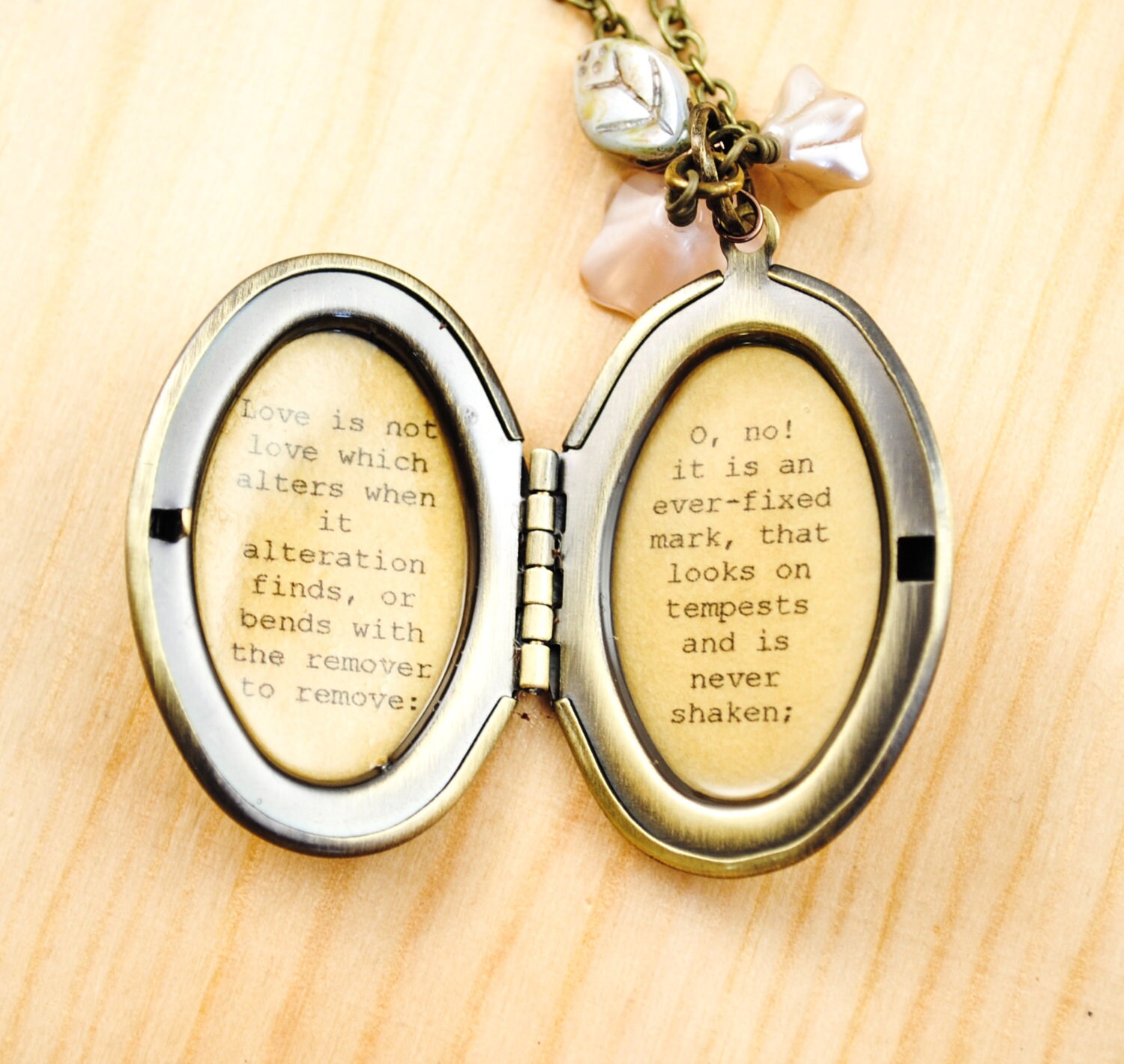 Shakespeare Quote Locket Sonnet 116 Love is not love which