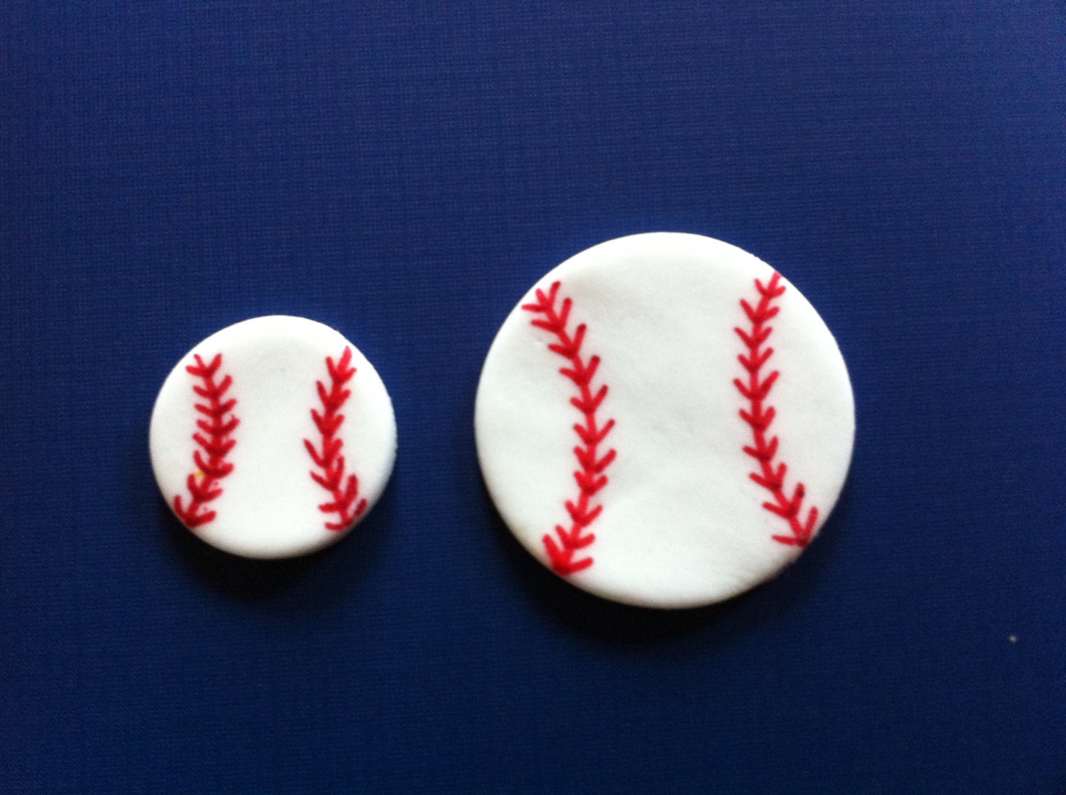 12 Baseball handmade edible fondant cupcake toppers