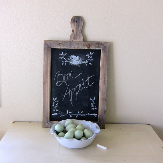 Farmhouse Chalkboard Rustic French Country Hand Painted Bird