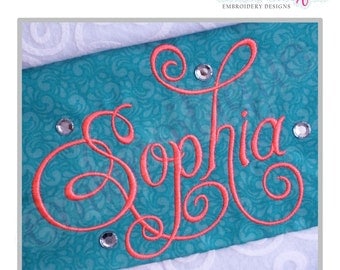 Charming Calligraphy Script Monogram Set - Small - Full Set 1", 1.5", 2", 2.5"- Instant Download Machine embroidery design