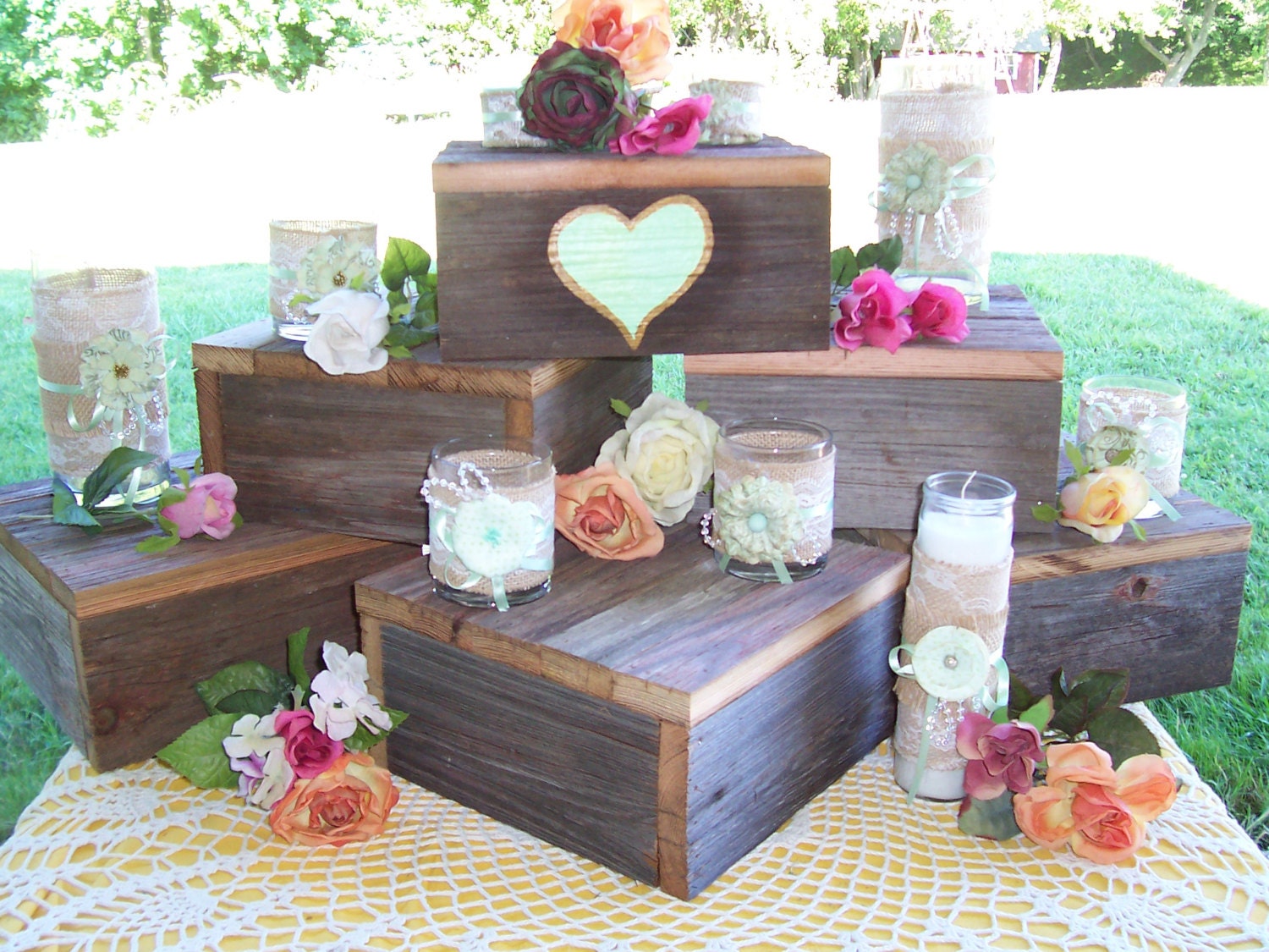 cupcake stand / cake stand / wood cake stand / rustic cake