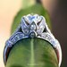 Gorgeous UNIQUE Flower Rose PRINCESS Cut Diamond Engagement