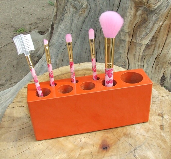 Solid Wood Make Up Brush Holder Premium Quality Handmade