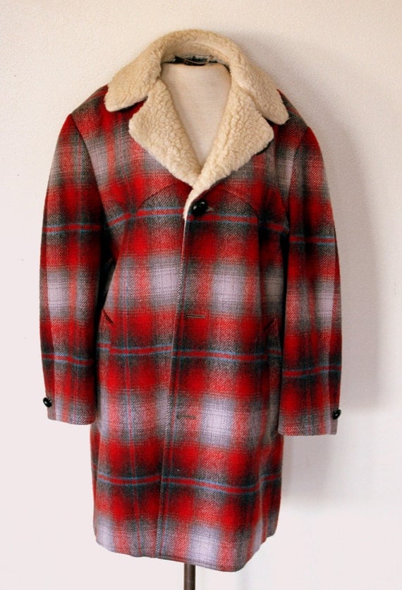 Vintage Pendleton Wool Plaid Flannel Coat // Size 40 // Medium
