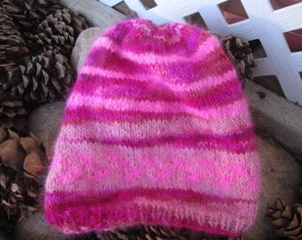 Pink Angora Hat