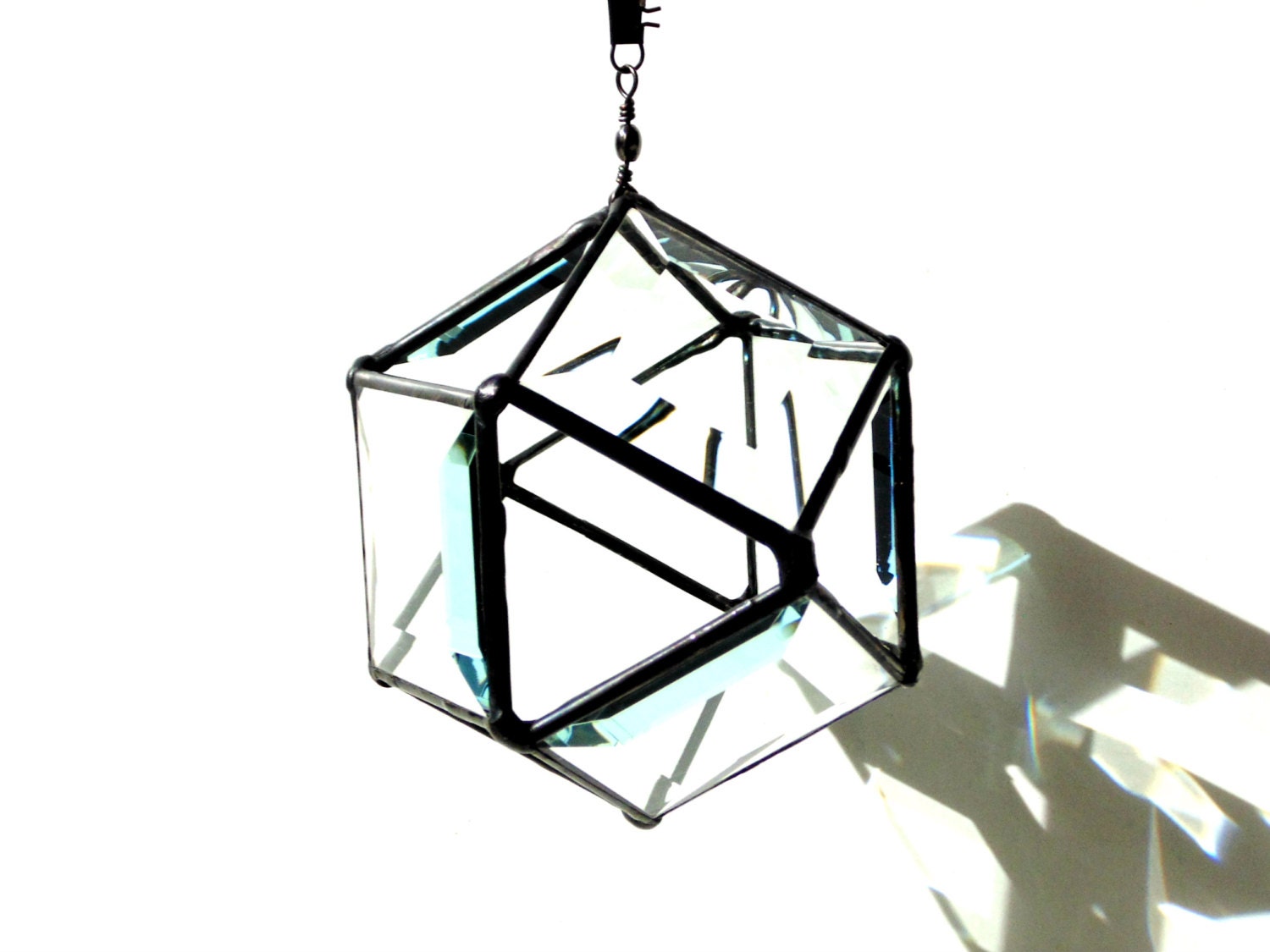 Stained glass orb bevel suncatcher modern by DesignsStainedGlass