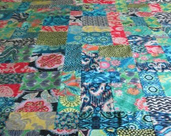 Unifinshed Quilt Top, Ready To Quilt, Amy Butler Lark Fabrics, Handmade Quilt Top, King Size Quilt Top, Ready To Ship, Quilt Top To Finish