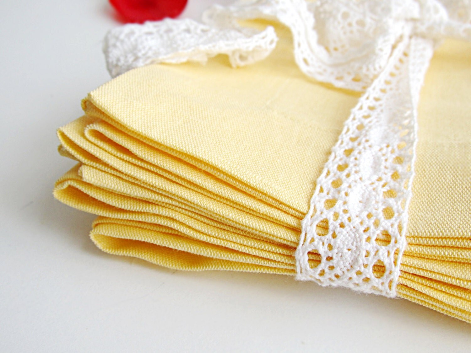 Light Yellow Linen Table Runner Handmade Linen Table Cloth