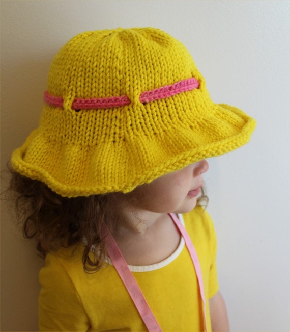 Knitting PATTERN Sun Brimmed Hat PDF infant adult