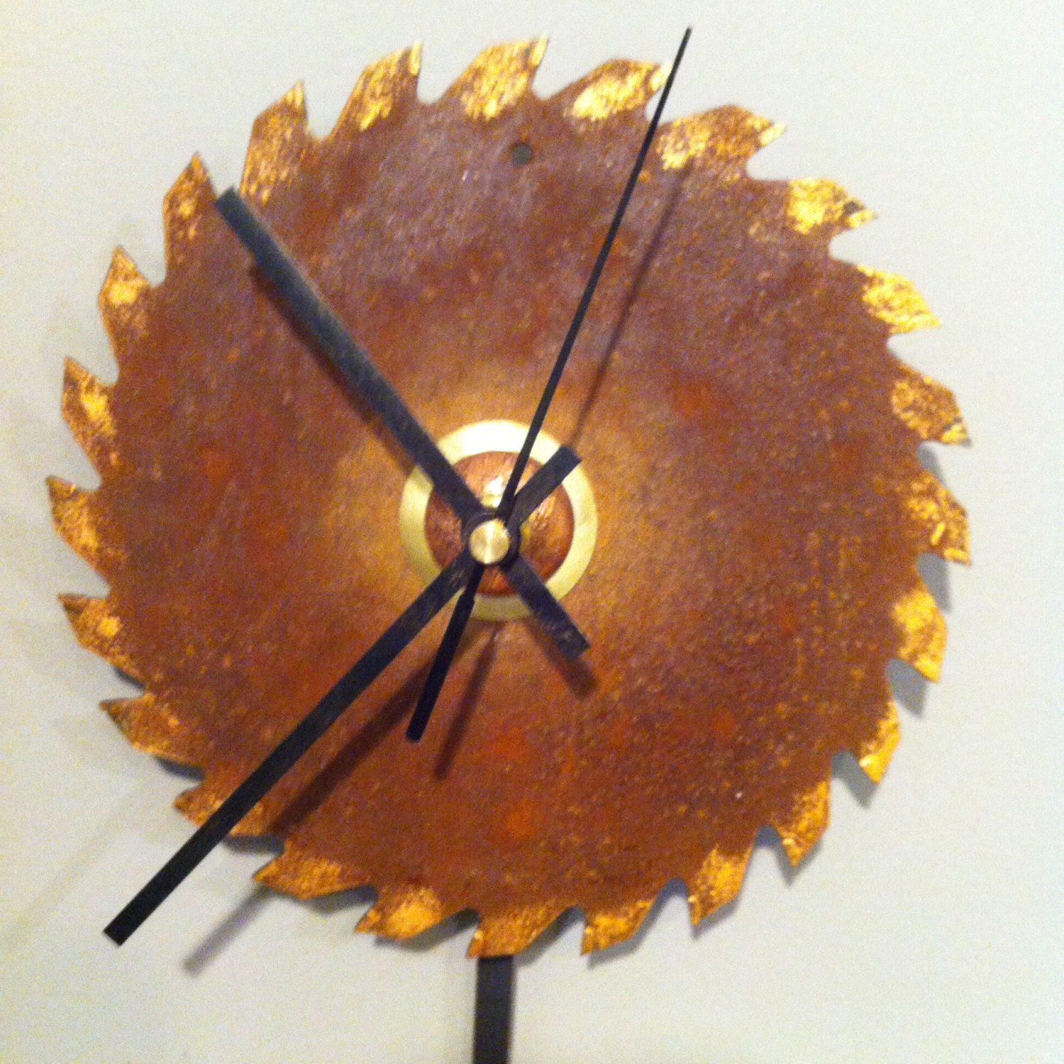 ClockRusted Circular Saw blade with Copper highlights and