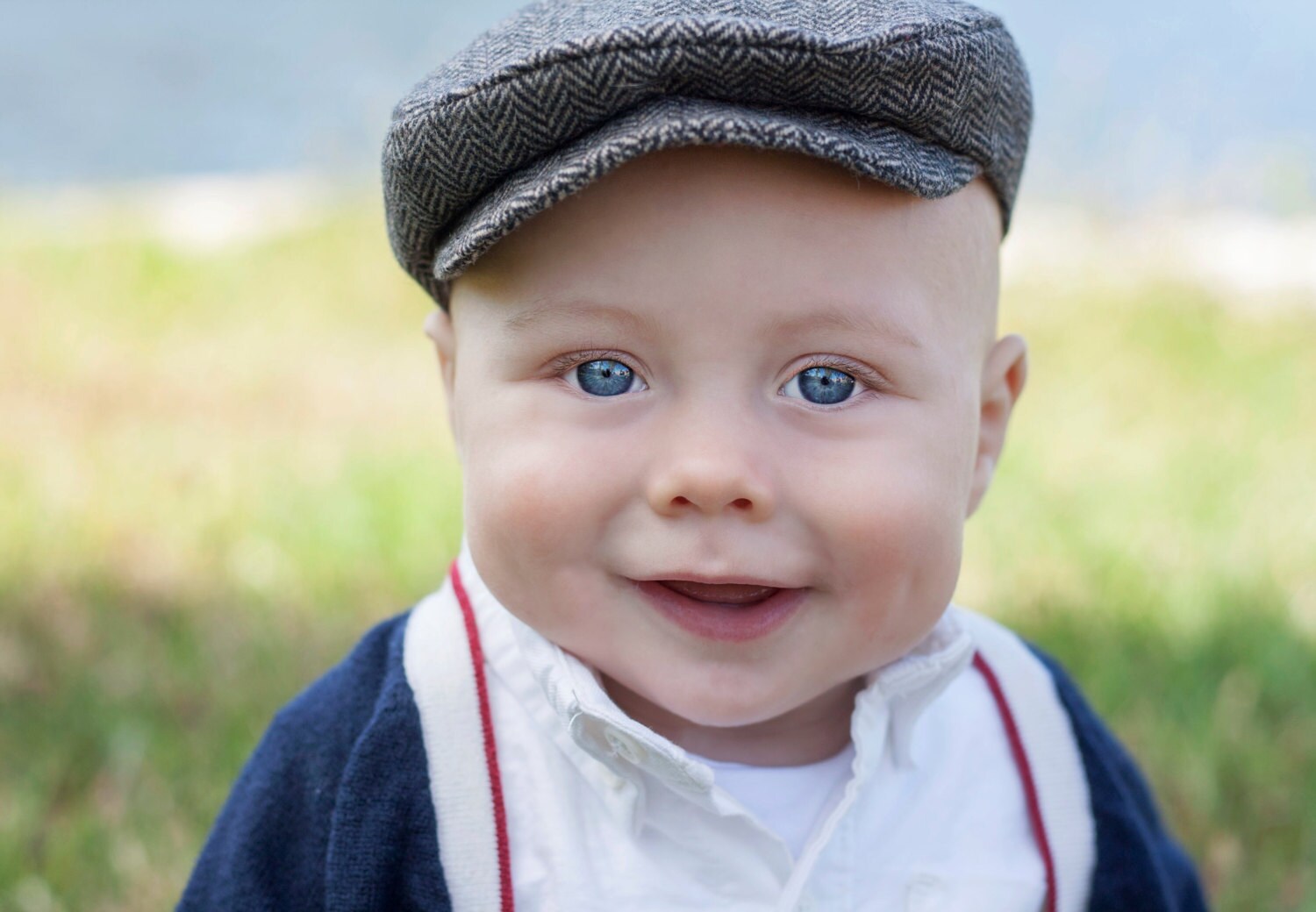 Newsboy Baby Flat Cap Newborn Infant Photo Prop Wool Blend