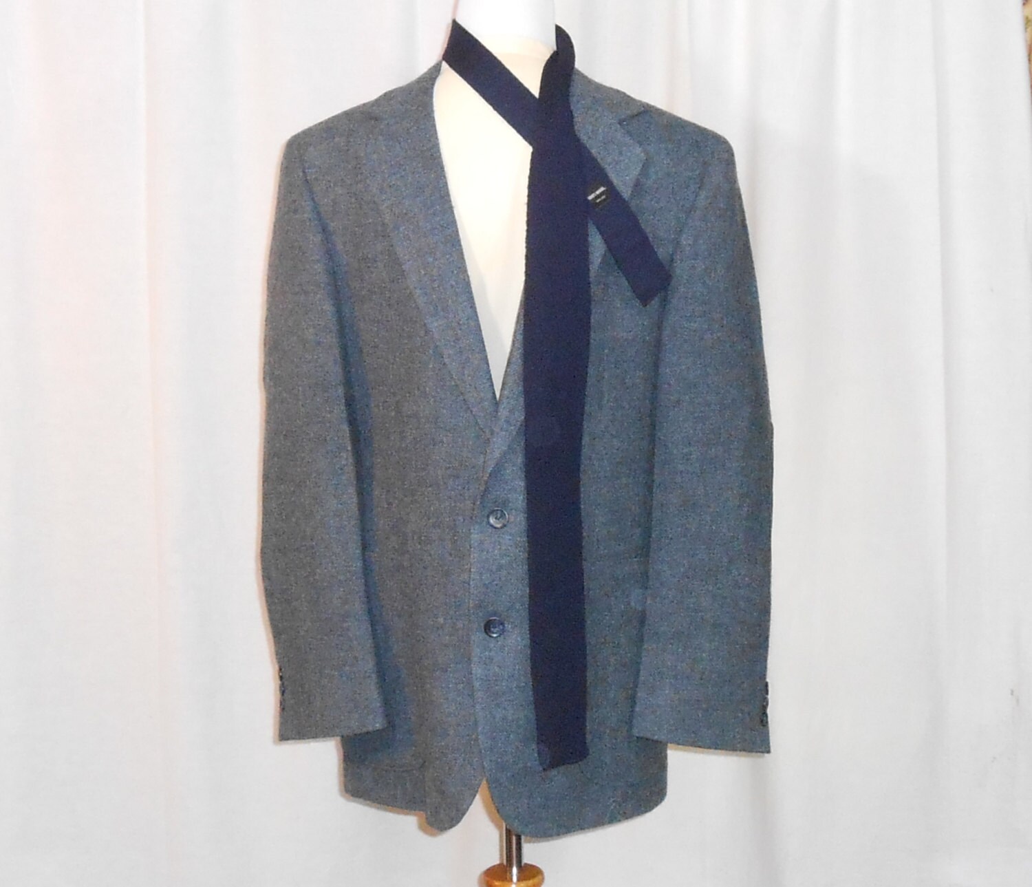 Mens Sport Coat Elbow Patch Jacket Mens Wool Jacket by ZasuVintage