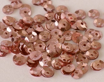 Mauve Rose Pink Loose Sequins Paillettes 4mm Round Faceted Cupped Vintage 1970's
