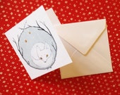 polar fox christmas cards / pack of 5 with envelopes