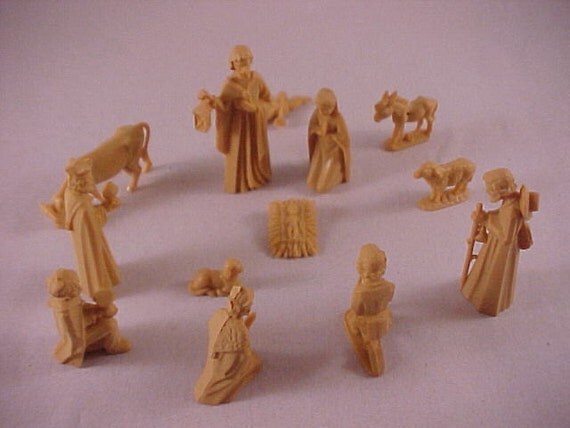 13 piece miniature nativity set figurines made in germany 13 piece miniature nativity set figurines made in germany