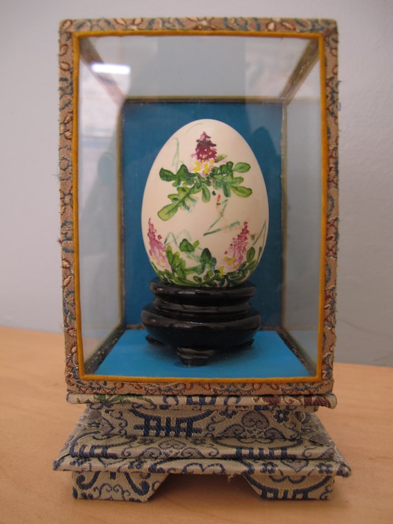 Items similar to Hand Painted Chinese Egg In Glass Box 