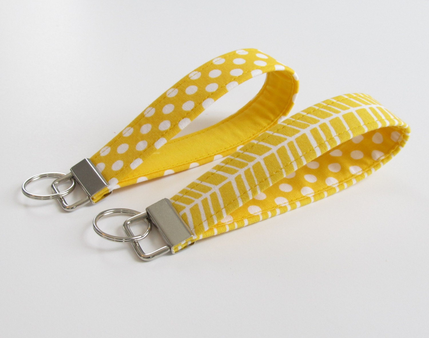 Mustard Yellow Keychain Handmade Yellow Fabric Key Fob