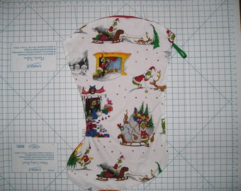 Grinch Fabric Large Christmas Stocking - How the Grinch Stole Christmas Stocking