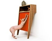Cat Console /// Mid Century Modern Pet Furniture // Cat Scratcher // Console Table