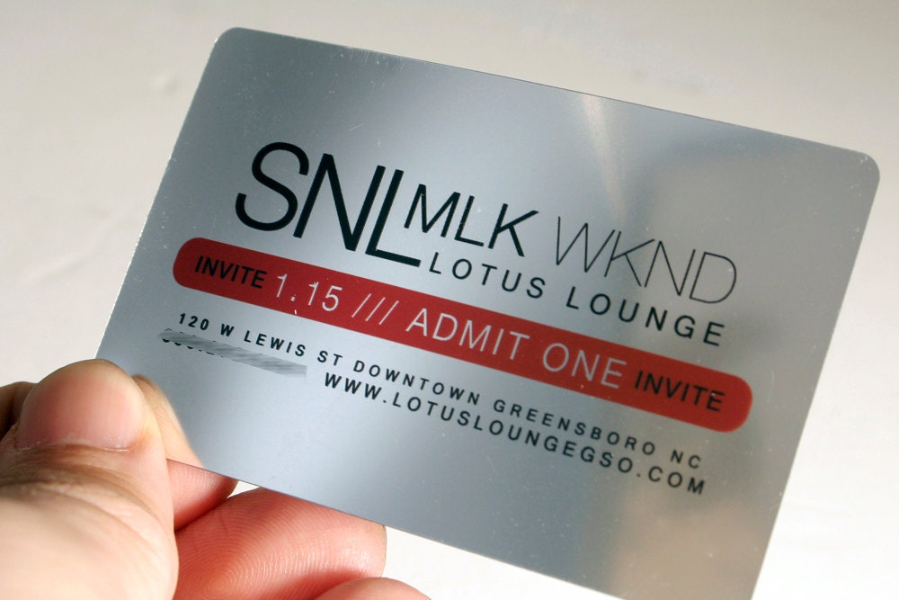 200 Business Cards Silver plastic stock with rounded corners